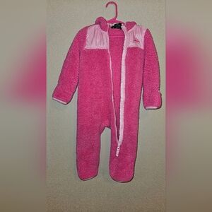Snozu Hot Pink Sherpa Kids One-Piece Zip Footie